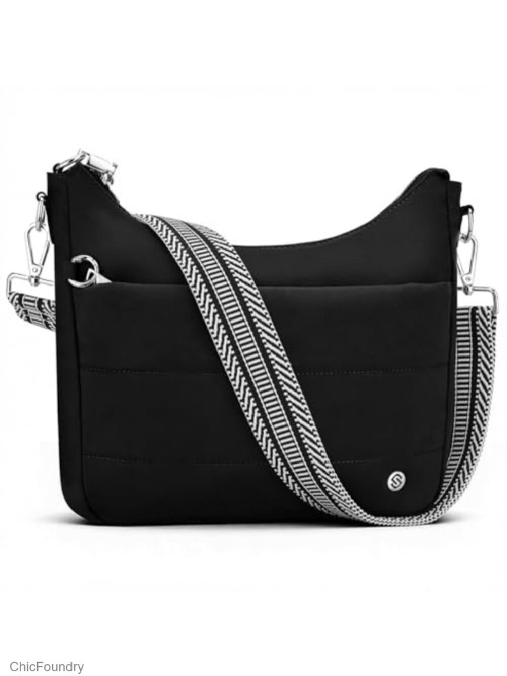 Anti-Theft RFID Crossbody Hobo Bag with Wallet, Quilted Nylon, Waterproof